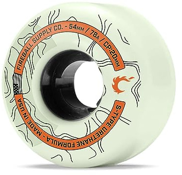 Fireball Terra 54mm Skateboard Wheels – USA Made 78a Skateboard Wheels 54mm – Soft Filmer Cruiser Skateboard Wheels (Set of 4 Soft Skateboard Wheels) (Sage)