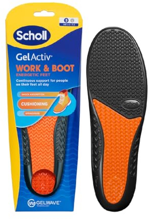 Scholl GelActiv Work & Boot Insoles for Women, All Day Comfort at Work, Shock Absorption and Comfort Cushioning with GelWave Technology, UK Size 3.5-7.5