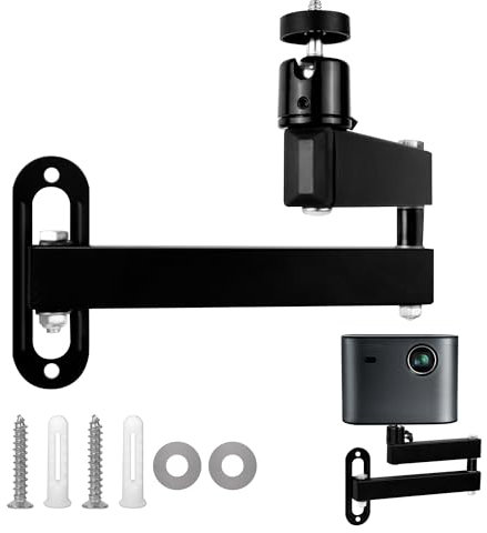 letuxaamz Projector Stand Beamer Halterung Wand, Metallhalter Multi-Winkel Verstellbare Projektorhalterung Anzug für Projektor/Überwachungsbügel mit 1/4-Zoll-Schraubschnittstelle Gelenkarm Halterung