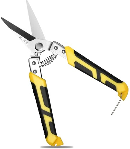 Tin Snips, Heavy Duty 8.5 Inch Straight Cut Snips with Sharp Chrome Vanadium Steel Blade, Aviation Metal Shears for Sheet Metal, Aluminum, Cardboard, and Cable