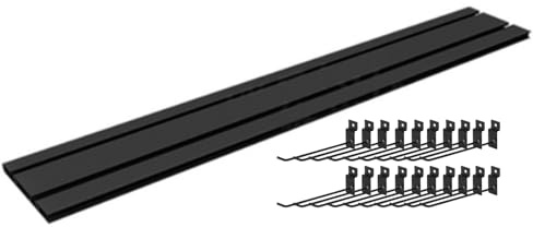 Pannello Parete A Doghe Garage Organizzatore Da Parete Con 20 Ganci, Negozio Al Dettaglio Interblocco Pannelli Per Parete A Doghe, Attrezzi Esposizione Conservazione Pannello Forato(Black,(W x H)120x1