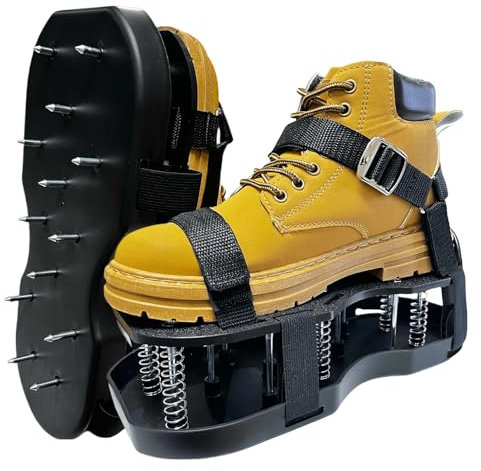 MOORSTDEL Nagelschuhe Rasen mit Handvertikutierer， Rasenbelüfter + Estrichschuhe | Rasenlüfter Vertikutierer für Rasen belüften Aerifizierer Garten Schuhe