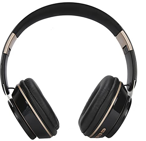 KUIDAMOS Auriculares Inalámbricos sobre la Oreja con Micrófono, Auriculares Estéreo para Juegos 5.0 con Ranura para Tarjeta de Memoria para Llamadas Manos Libres - Negro (Negro)