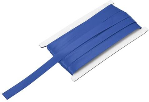 QUARKZMAN Cinta Sesgada Doble Doblez Para Costura 5/8 Pulgada X 12 Yardas Cinta De Ribete Satinada Pre-doblada Continua Para Rematar Acabados Costura Manualidades DIY Azul Zafiro