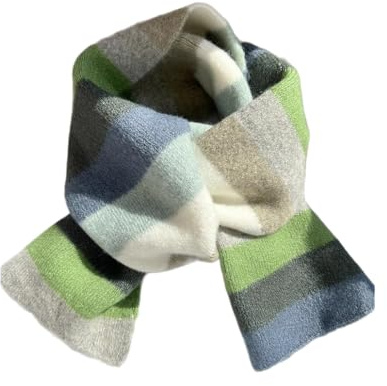 Kashmirscarf， Stickad ullhalsduk for kvinnor, flerfärgad, 150x20cm(Gray Green)