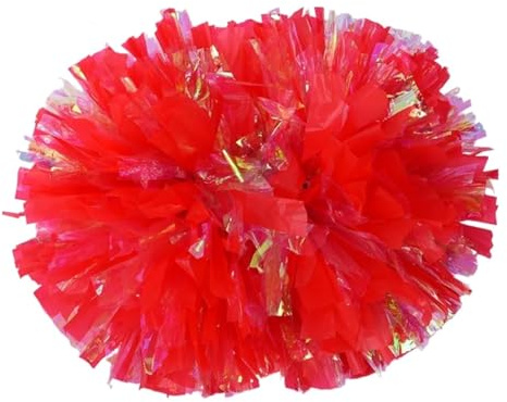 WLIHDB Cheerleading, pompoms 6 st 35 cm Cheerleader i plast, pompon, för flickor, Cheerleading, pompon för sportmöte (röd)