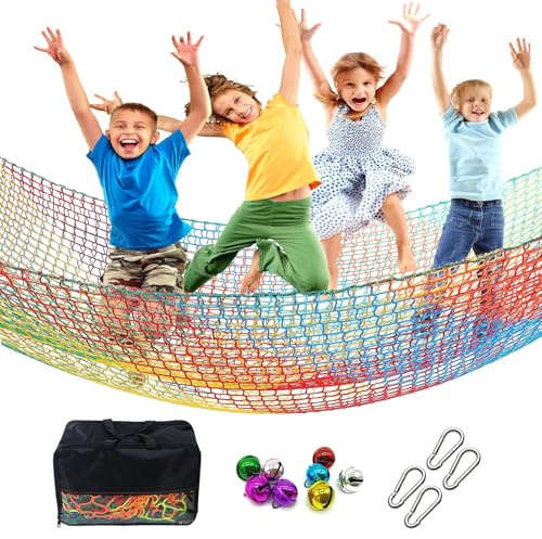 Hanured Rete da Arrampicata, Doppio Strato Rete Protezione di Sicurezza per Bambini, Reti Anticaduta, per Rete Anticaduta da Esterno, Parco Giochi, Esterno ed Interno(1x3M)