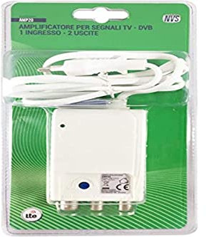 NVS AMP20 Amplificatore di segnale di antenna da interno per 2 uscite TV