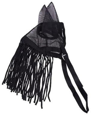 netproshop Fliegenfransen mit Feinmaschigen Ohren und Elastischem Verschluss Gr. Pony-XLFull, Groesse:Full, Farbe:Schwarz