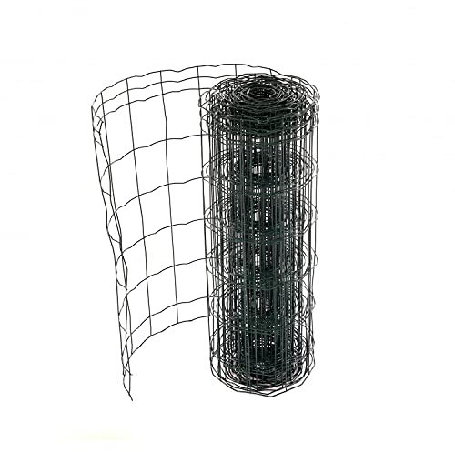 Oypla 0.6m x 10m Green PVC Coated Galvanised Steel Wire Mesh Stock Fencing Garden Euro Fence