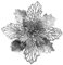 GL-Turelifes 12 Stück 16,3 cm Glitzer-Weihnachtsblumen, violetter Weihnachtsstern, künstliche Blumen, Weihnachtsbaum, Blumen, Kranz, Baumschmuck mit 12 Stück grünen Blumenstielen
