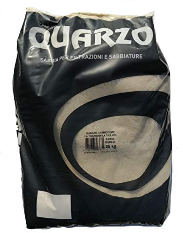 Seat Flor SRL® Sabbia al Quarzo per ACQUARI per Filtro Piscina per SABBIATURA per FILTRAZIONE Piscine Mis. 0.4/0.8 mm. Sacco da 25 kg.