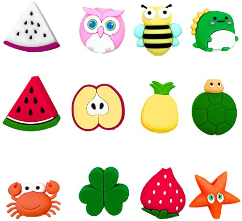 CKANDAY 12 Pack Cute Fruits Animal Cable Protector Saver Chompers Chewers Buddies Protection for Cellphone Phone Accessories Charger Cord USB Charging Cable