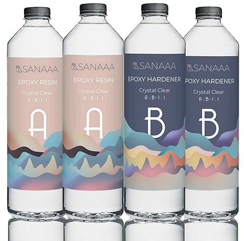 SANAAA Klares, hartes Epoxidharz zum Gießen 4.2kg- 1:1-Verhältnis klare Harzbeschichtung per Tumbler Legno, Bar, Tavolo, Fabbricazione di Gioielli, Decorazione Artigianale