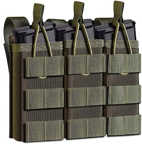 ACEXIER Molle tattico Borsa per caricatori Borsa Tripla per cartucce per Fucile, Pistola, Caccia, Paintball, portamagnesite. (Green)