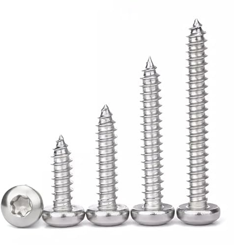 Drenky linshuvudskruvar trä, 50 stycken träskruvar Torx M4 x 16 mm självgängande träskruvar rostfritt stål A2 V2A Torx-skruvar helgängade för trädelar