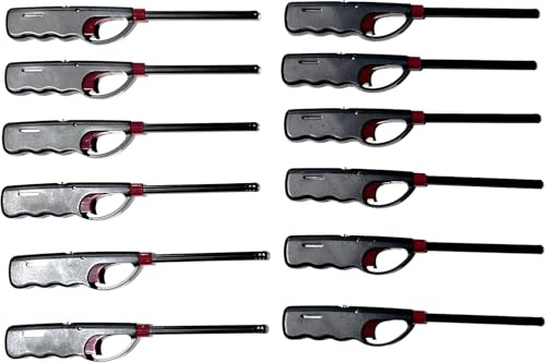 Knights of Armur Paquete de 12 carcasas para encendedor de barbacoa sin líquido, recargables, gas butano, vela, chimenea, estufa de cocina