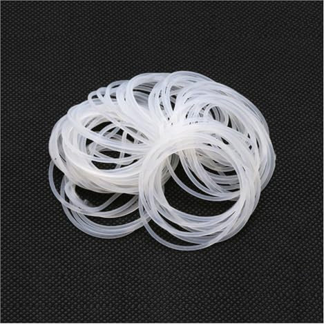 10 Stück Silikonringdichtung CS 2 mm Außendurchmesser 5~100 mm wasserdichte Unterlegscheibe Gummi Silikondichtung Gummi O-Ring weiß(Größe:OD 50mm ID 46mm)