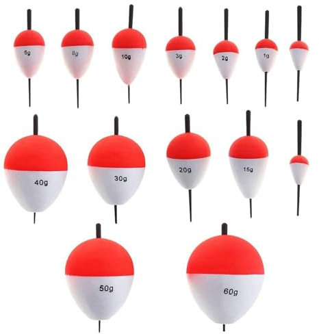 Flotteurs De Pêche, Flotteur Peche, Flotteurs pour Pêche, Flotteur Truite, 14 Pcs Bouchon De Peche, Truite Bouchon, Flotteurs Et Flotteurs De Pêche, Peche Bouchon,0,8,1,2,3,5,8,10,15,20,30,40,50,60g