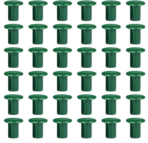 SagaSave Tapones de seguridad para bastón, 36 unidades, protectores de caña de bambú verde para palos de bambú, estacas para plantas