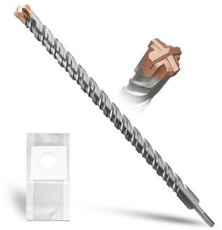 METOTY Punta SDS Plus 25 mm × 460 mm, con 4 taglienti in carburo di tungsteno, testa con rivestimento, punta per muratura, punta per calcestruzzo, per pietra, calcestruzzo, pietra naturale, muro di