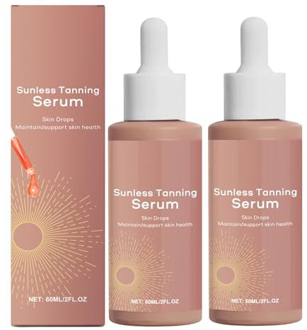 Siero Autoabbronzante Senza Sole Erboristico - 2 Pezzi, Idratante per Viso E Corpo, Adatto a Tutti I Tipi Di Pelle, Migliora Il Tuo Colorito Naturale Con Una Luminosità Graduale