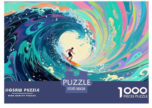 Surf Puzzle en Bois Imperméable Puzzles De 1000 Pièces pour Adultes Cadeaux Coloré De Décoration pour La Maison