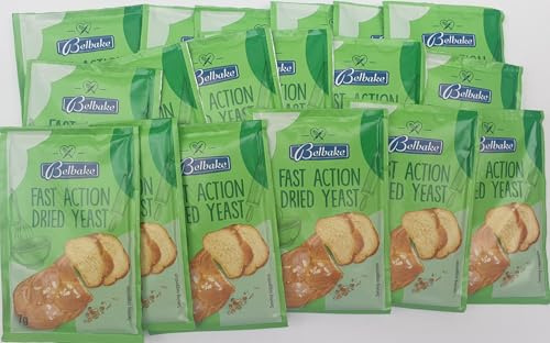 Fast Action Dried Yeast for Bread Baking 18 x 7g Sachets Instant Yeast Vegan Suitable for Breadmakers