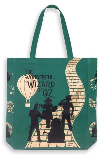 Steel Mill & Co Cute Canvas Tote Bag for Book Lovers, Bookish Reusable/Foldable Bag for Work/Groceries (The Wonderful Wizard of Oz)