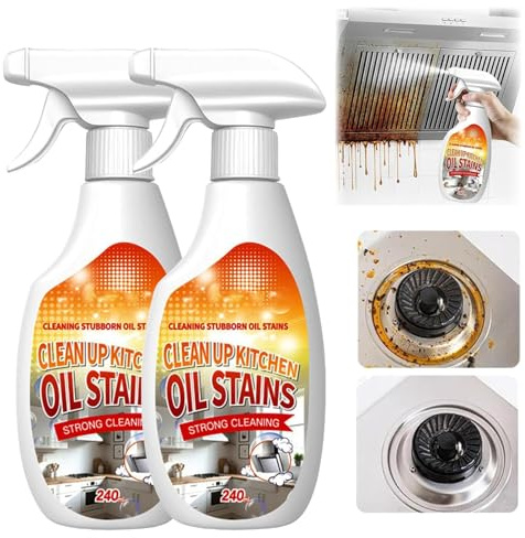 2PCS Heavy Duty Degrease Kitchen Cleaner, 2026 New Kitchen Heavy Oil Cleaner, Powerful Grease Remover, Multi-Purpose Oven Cleaner for Cleaning Up Kitchen Oil Stains, Stain Remover Spray (240ml*2)