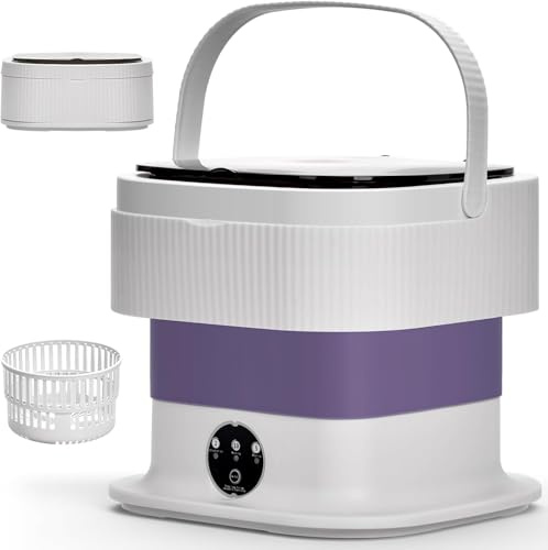 Ruycllo Mini Waschmaschine Faltbar Tragbare Waschm aschine – 10L Folding Wasch maschine mit Schleuderfunktion, Touchscreen & 3 Waschmodi, Tragbare Camping waschmaschine für Reisen,Studenten,Wohnmobil