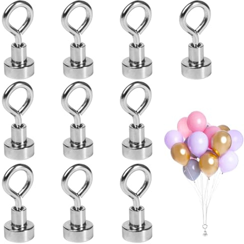 PIKABOOM 10 stycken ballongstativ, magnetiska ballongvikter, 12 mm | Återanvändbara magnetiska ballongvikter, kompakt och lätt, perfekt för bröllop och fester, säkert grepp, ballongtyngre