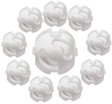 Meloplam - Steckdosensicherung - Kindersicherung - Steckdosenabdeckung - 10 Stück - weiß, transparent, schwarzbraun - Made in EU (transparent)