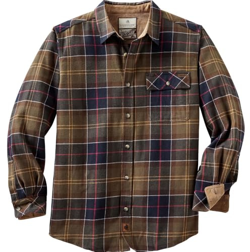 Legendary Whitetails unisex - vuxen Original Buck Camp Long Sleeve Flannel Shirt - Casual Button Front Regular Fit Plaid with Corduroy Trim Button Down skjorta