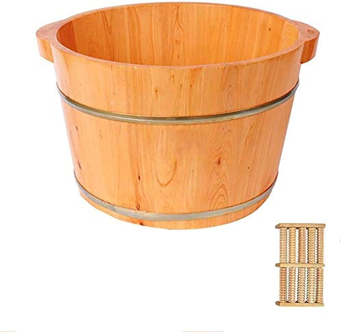 Foot Tub Wooden Foot Basin Household Gift Foot Tub, Foot Basin Tub Bucket, Massage, Spa, Sauna, Soak,Foot Bath Wooden Bucket Foot Spa Household Wash Basin Household Items Decoration (Color : B) foot B