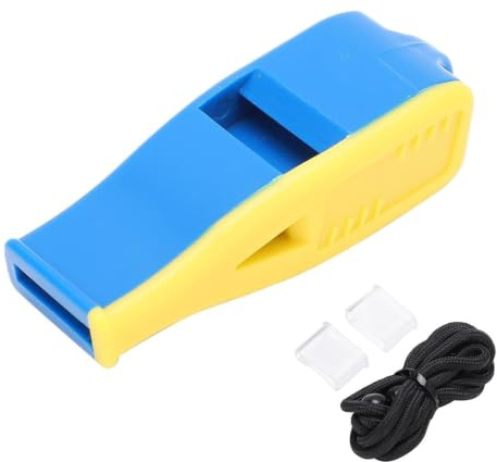 HERCHR Fischietto per Arbitro, Fischio in Resina ABS per Pallacanestro, Calcio, Pallavolo Fischio per Arbitri Professionali Fischio Forte e Nitido per Allenatori, Arbitri e Funzionari(Giallo Blu)