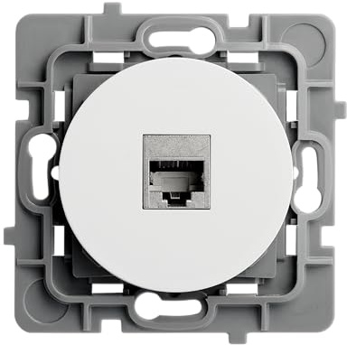 DEBFLEX - Casual Evo - Enchufe RJ45 Cat. 6 - Enchufe de Pared Ethernet de Alta Velocidad - ABS - Instalación Empotrable - Blanco - 76 x 76 x 34 mm
