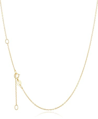 Silvora Gold Chain for Women Sterling Silver Necklace 1.1mm Thin Chains 18