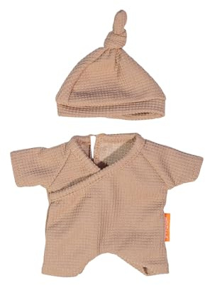 Miniland - Vestiti per Bambola da 21 cm, Accessorio di Abbigliamento per Bambole, Pigiama con Cappello (Marrone)