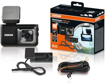 OSRAM ROADsight PRO 30 Dash-kamera - fram och bak, 1296p full HD, 3” IPS-skärm, 140° och 120°, G-sensor, 30fps, parkeringsläge, HDR-funktion, låsbar micro SD-kortplats, 12/24V