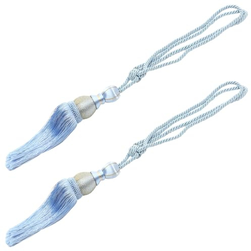 AKOOSY Borlas Decorativas para Cortinas DIY para Hogar, Accesorios De Poliéster Color Azul para Manualidades, Decoración Delicada para Cojines y Mantas, Uso Sala y Dormitorio para Todo El Año