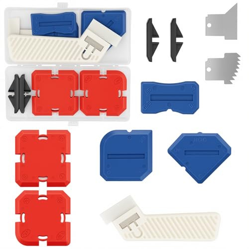 11-in-1 Caulking Tool Kit, Silicone Profiling Grouting Tool, Silicone Sealant Finishing Smoothing Remover Tool, Silicone Caulking Tool for Bathroom Kitchen Sink Window Floor Toilet Wall Joint
