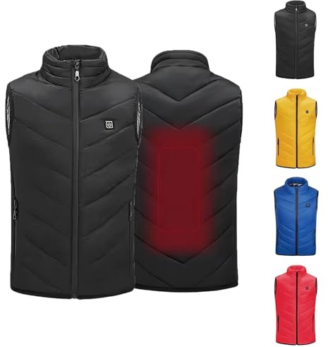 Wärme Steppweste Jungen Mädchen Winter Warm Heizweste Puffer Weste Inter Westen Kinder Ärmellos Beheizbare Wärmejacke Steepjacke Leichte Einfarbig Thermo Kapuzenweste Reitweste für (Red, 7-8 Years)