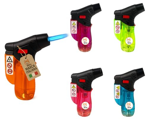 Set 5 Accendigas Antivento Ricaricabili - Accendini Tipo Tempesta con Fiamma Regolabile per Cucina, Barbecue e Uso Domestico