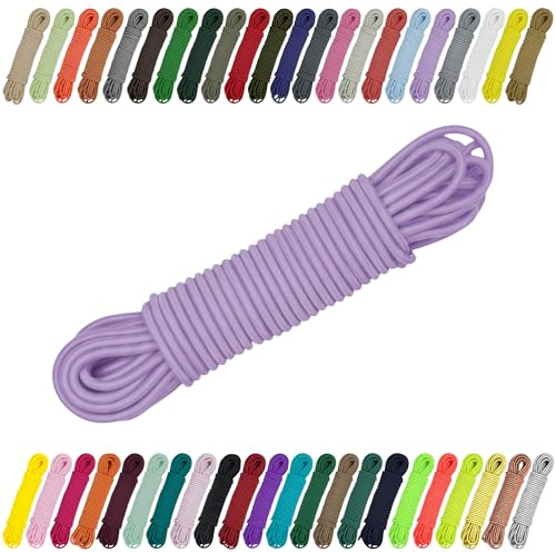 CARTONARE Gummisnöre 2 mm 3 mm elastiskt snöre för sömnad, hantverk och utomhus – runt gummi, expandersnöre, gummiband (373) lila, 2 mm x 2 m