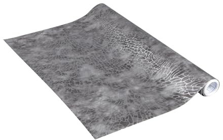 Vénilia Papier adhésif Gotam Mosaïque Gris argenté - 45cm x 2m - Épaisseur 260μ, Film autocollant pour meuble et cuisine, film décoratif, papier peint, PVC sans phtalates, Fabriqué en UE