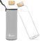Bugucat Borosilicate Glass Water Bottle 1000ML, Reusable Bamboo Lid Drinking Bottle with Protective Sleeves,Juice Beverage Container BPA-Free Leak Proof for School Sport Yoga Gym Hot Cold Drinks