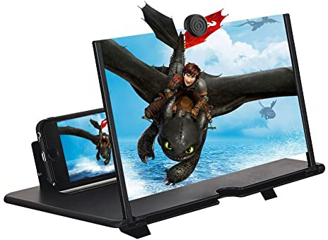18 Lente di Ingrandimento, 3D HD Schermo del Telefono Phone Screen Magni sfier Ingrandimento per Telefono Pieghevole Cellulare Ingrandimento Video Amplificatore per Tutti Smartphone, Nero