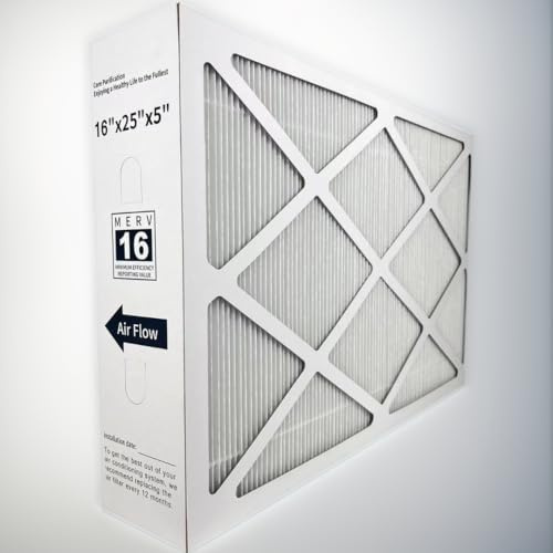 LEKEN X6672 16 x 25 x 5 AC Herd HVAC Filter, MERV 16, geeignet für Haushalte mit Haustieren (präzise Größe 40,3 x 63 x 11,4 cm), 1 Stück