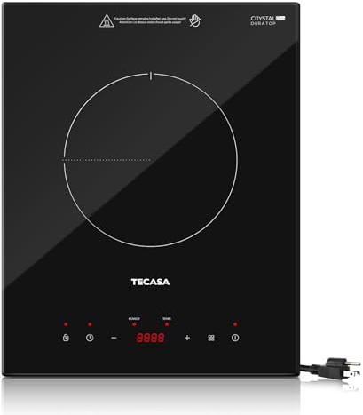 Built-in Induction Cooktop, TECASA 1800W Induction Hob Sensor Touch with 9 Power Levels, 120V Plug-in Single Stove Top Burner with Kids Lock & Timer for Apartment